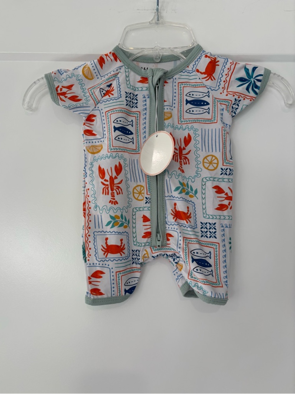 Abby & Evie Beach Postcard Bamboo Shortie Size 3 months New